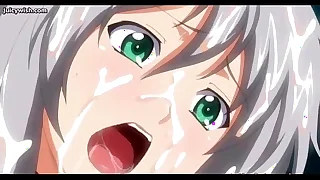 Hentai babe takes huge shemale cock inside